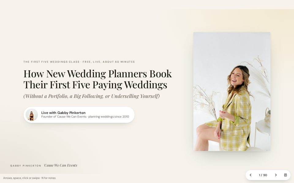 The First Five Weddings Class, live preview